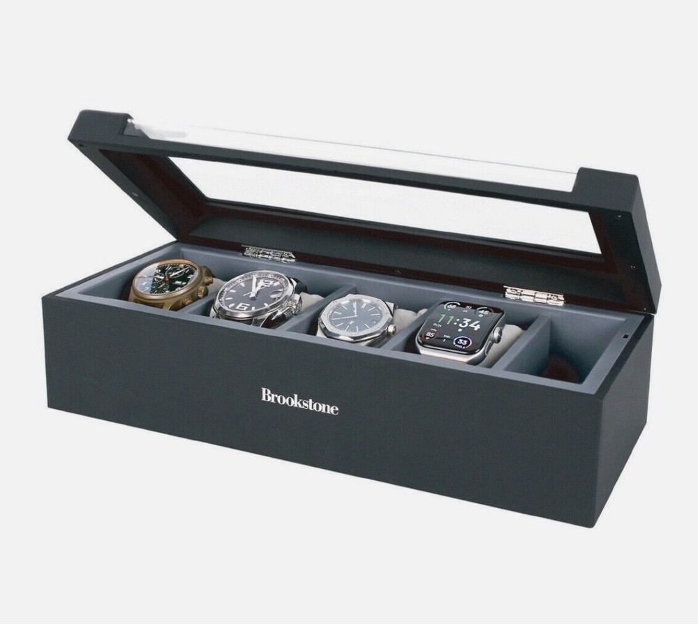 Watch Box - Brookstone Lumelux Light Box 4-Piece Light-Up Watch Case NIB New