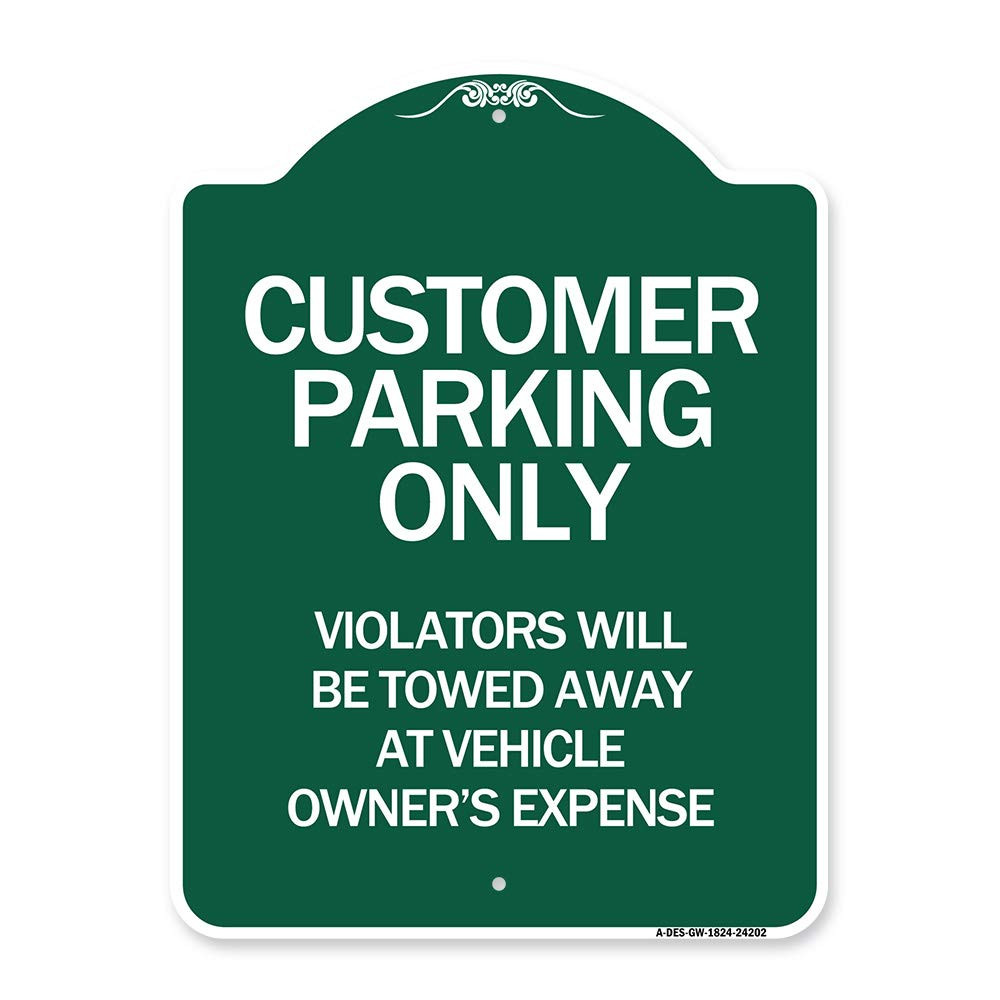 Designer Series Sign - Customer Parking Only, Violators Will Be Towed Away at...-image