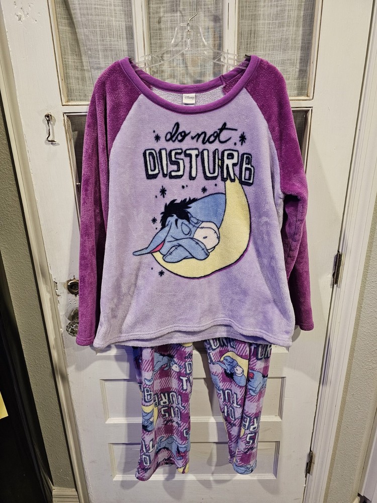 Disney Eeyore Do Not Disturb 2 Piece pajama set Soft Plush Fleece Size 2X