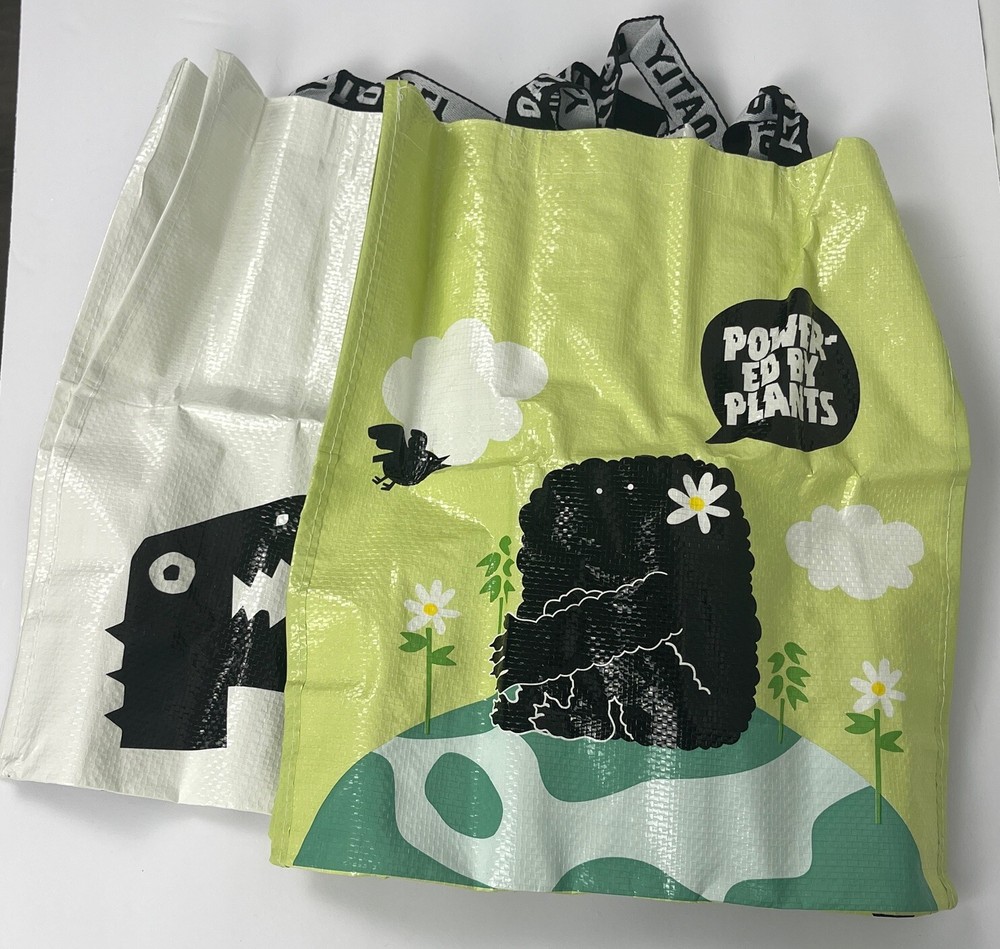 Oatly 2-Pack Reusable Shopper Bags with Dual Straps 14x12  