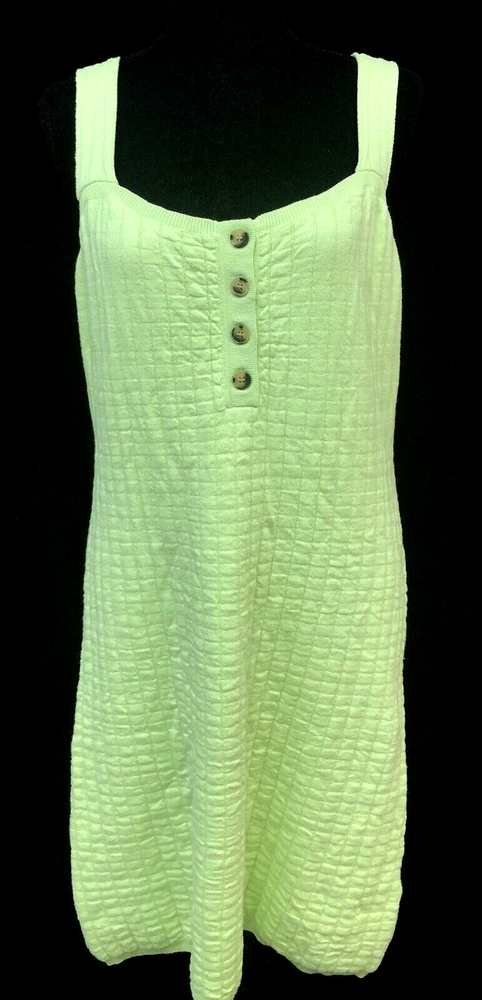 Fate & Fortune Dress Womens XL Stretchy Sleeveless Bodycon Cotton Green NEW