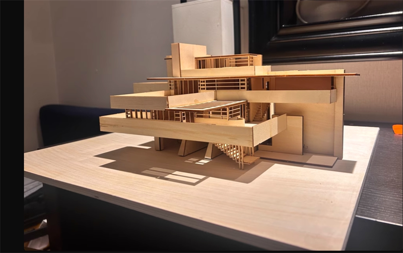 1/75 Villa 3D Wooden DIY Building Model Kits Assembly Kits Toys Gift