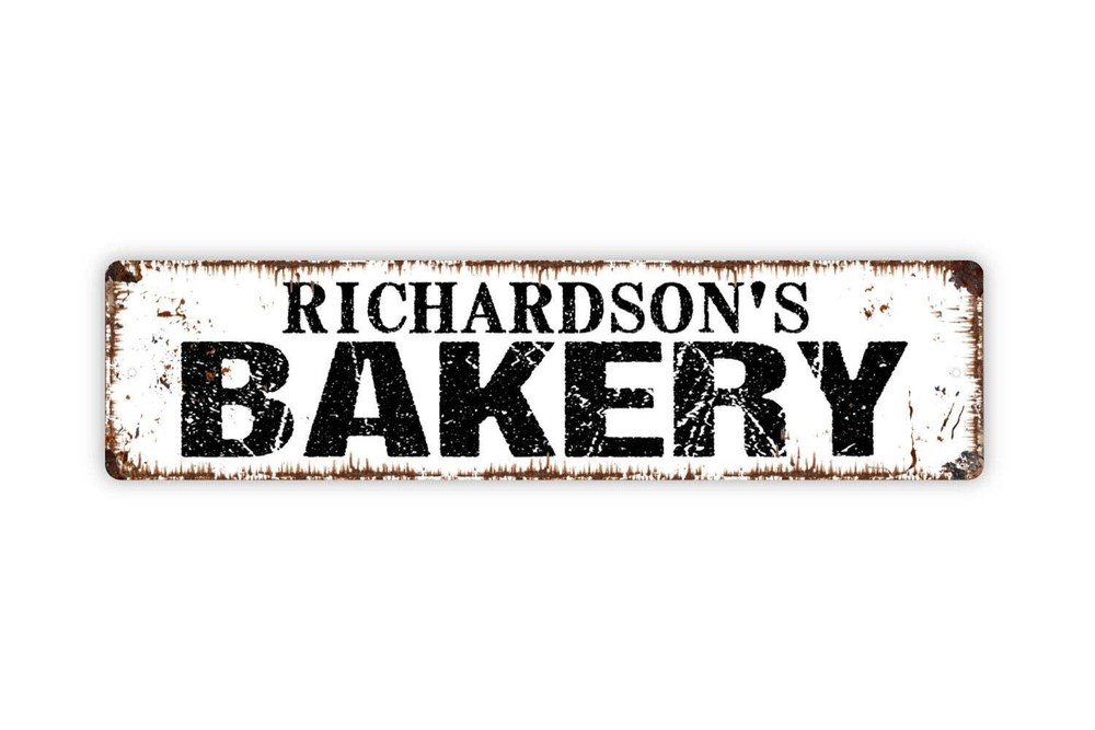 Personalized Bakery Sign, Custom Metal Sign, Rustic Street Sign or Door Name