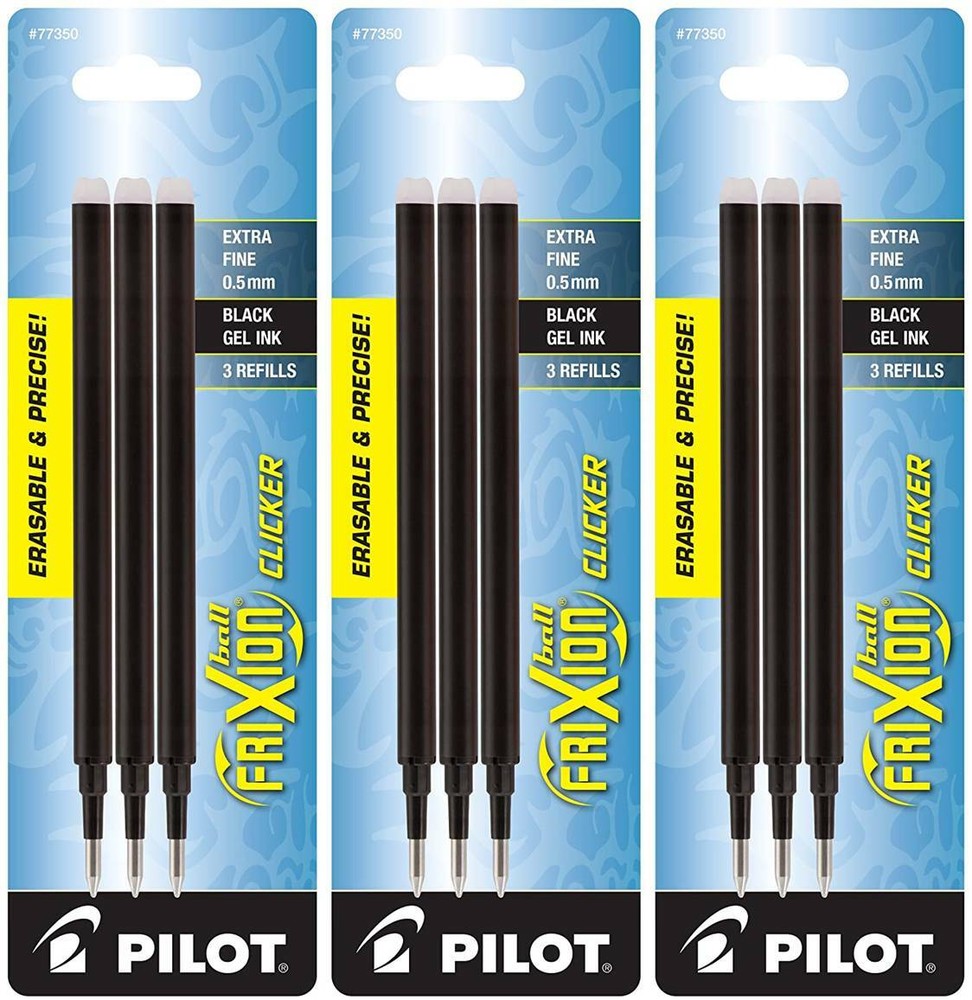 Pilot FriXion Ball Erasable Gel Ink Refills, Extra Fine Point, 3 Packs