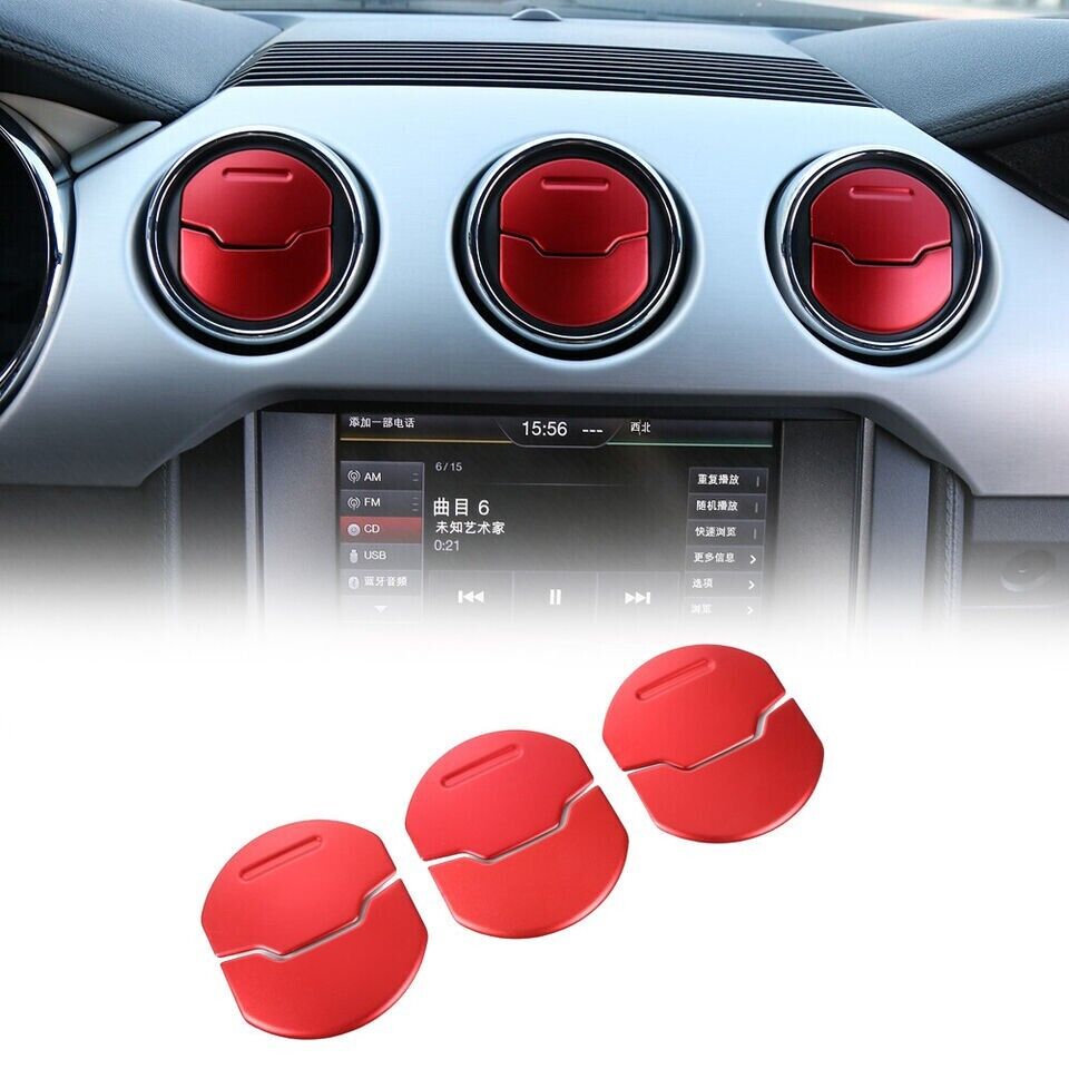 Car Dashboard Air Conditioning Vent Decor Ring Trim Bezel For Ford Mustang 2015+