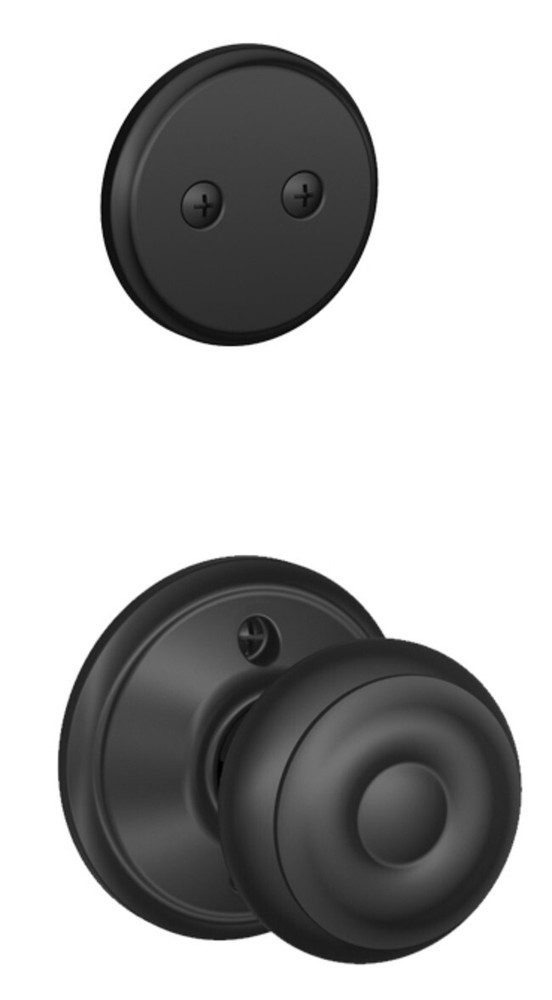 Schlage F94-GEO Georgian One-Sided Dummy Interior Pack - Exterior - Black