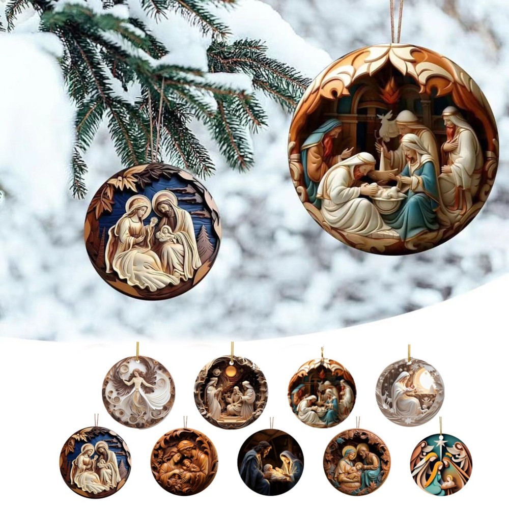 Christmas Decorations Tree Hanging Indoor Decorate Ornaments Nativity Pendant