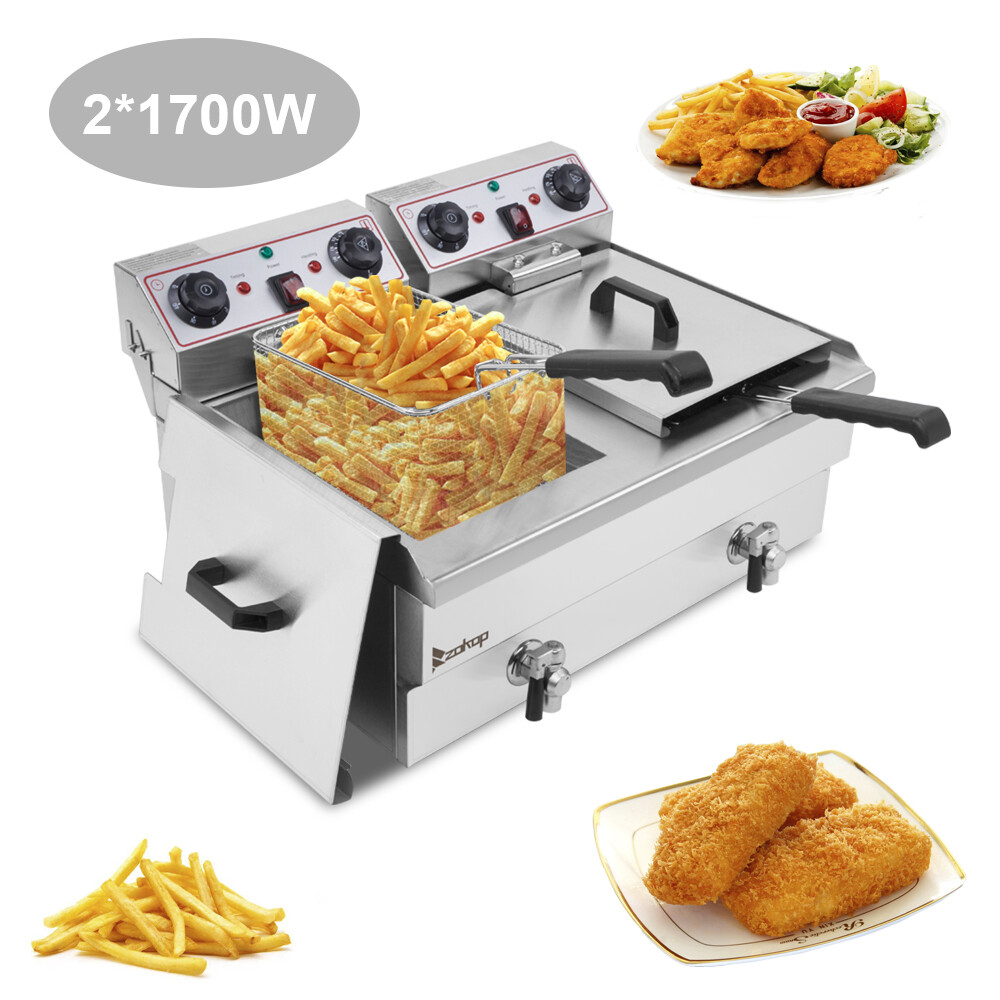 Commercial 24.9QT Electric Countertop Deep Fryer Catering Food Cooking Home