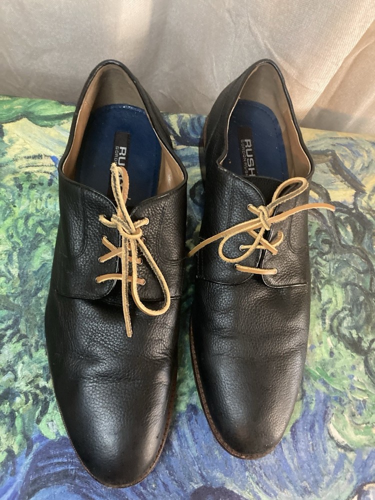GORDON RUSH 14 Woods Textured Leather Black Derby Oxford Dress Shoes Mens Lace