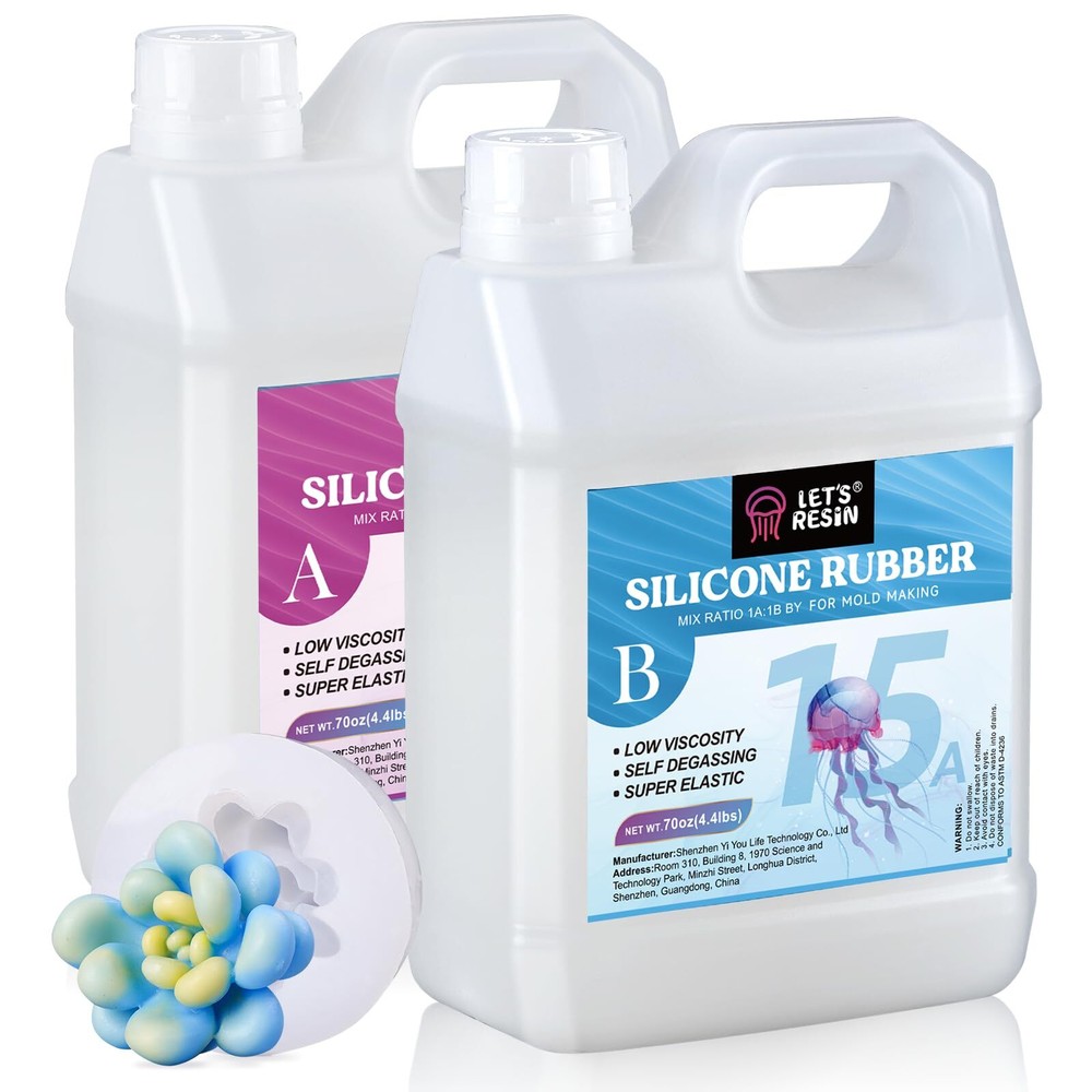 140oz Clear Silicone Mold Making Kit 11 Mixing Ratio DIY by LET'S RESIN