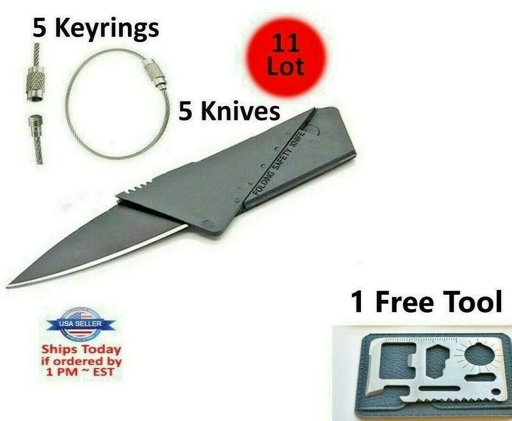 Slim Folding Credit Card Knives Pocket Survival Micro Sharp Knife Set-image