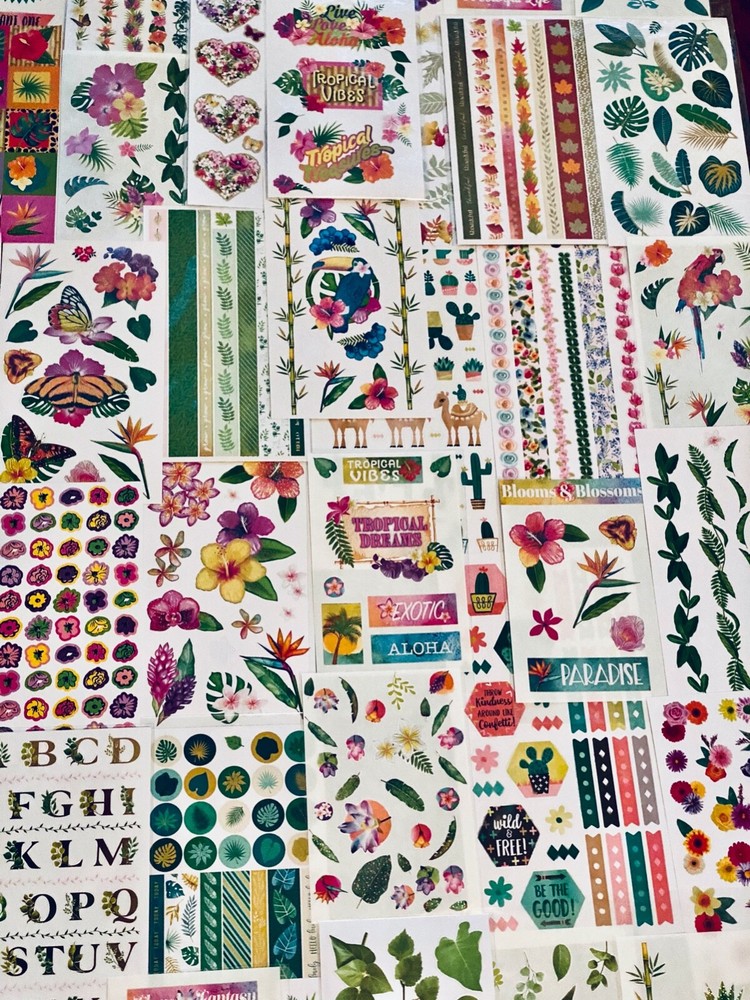 389+ STICKERS Lot Gardening Outdoor Indoor Plants Bird animals Tropical Paradise