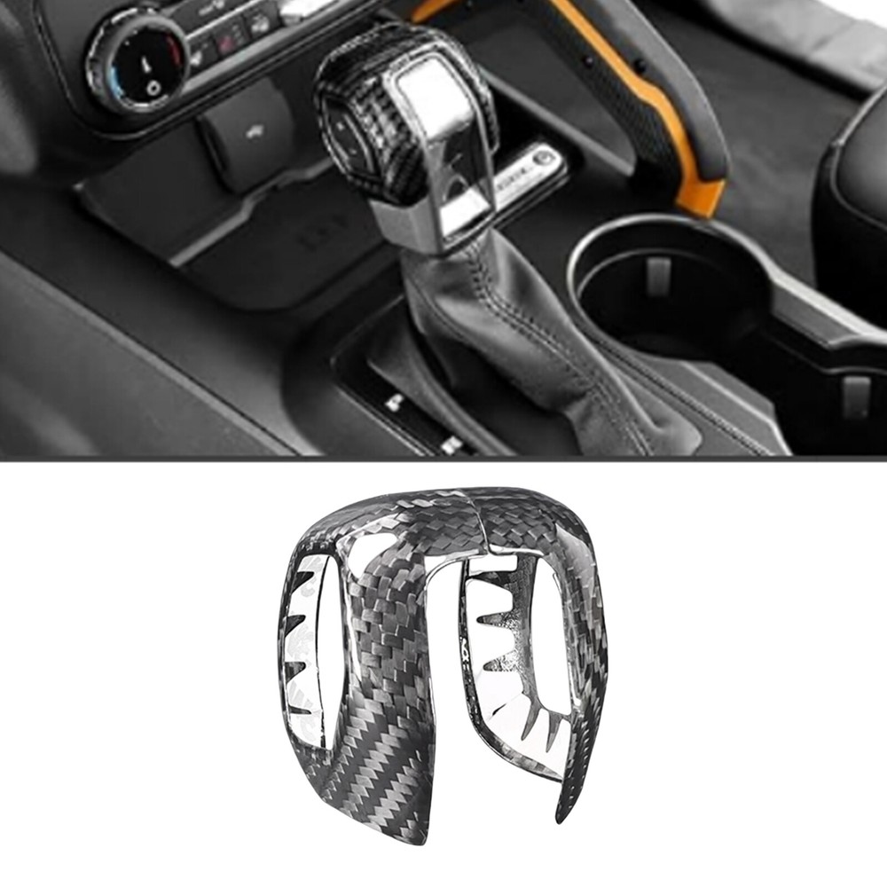 Carbon Fiber Interior Gear Shift Knob Handle Trim Cover For Ford Bronco 2021-23