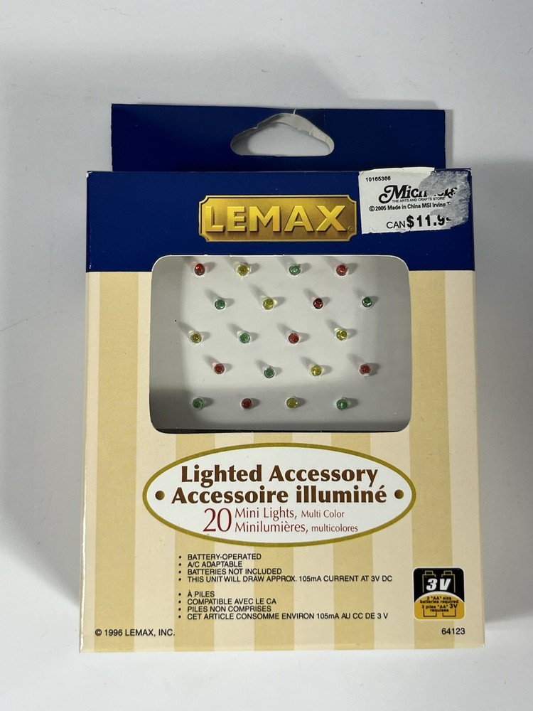 Lemax Village Collection 20 Mini Lights Multi Color Dual Power 1996 64123
