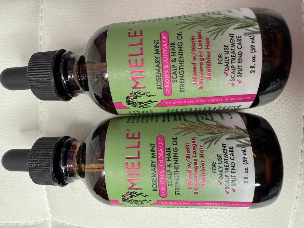 MIELLE Organics Rosemary Mint Hair Oil with Biotin for Scalp Strength - 2 Pack