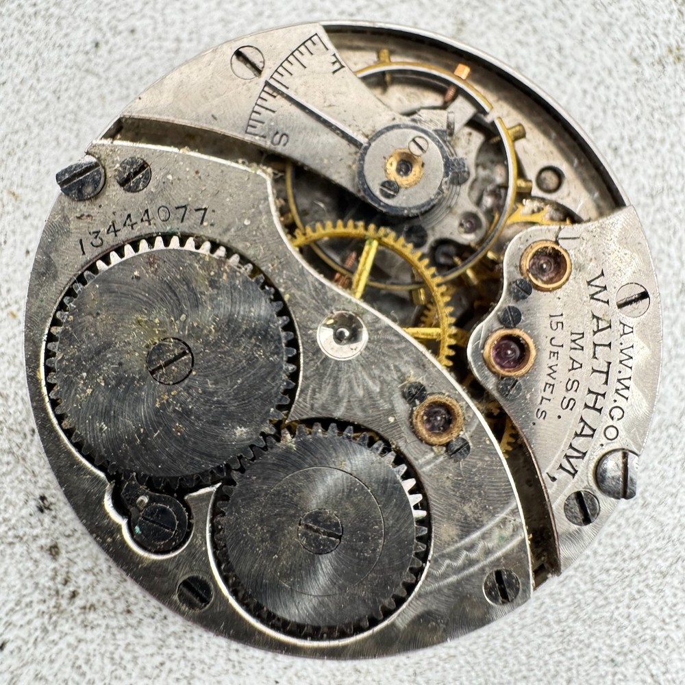 Antique 1903 Waltham 15 Jewel Hunter Pocket Watch Movement 115 USA
