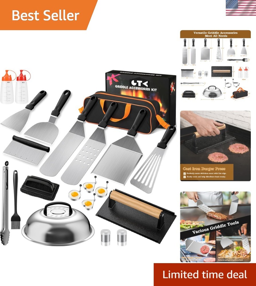 Complete 22-Piece BBQ Grilling Accessories Kit – Compatible with All Griddles