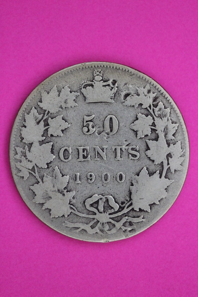 1900 Canada Silver Half Dollar Scarce Semi Key Date Coin  .925 Fine Silver 82