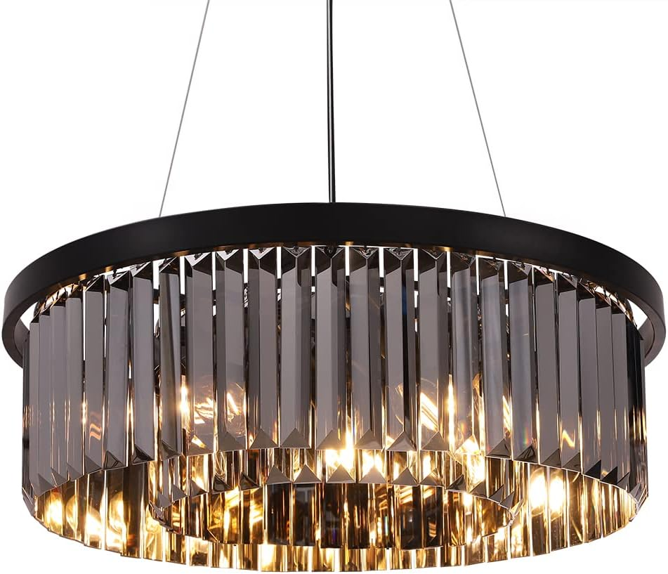 Crystal Chandeliers for Dining Room Light Fixture, 6 Lights Farmhouse Chandelier