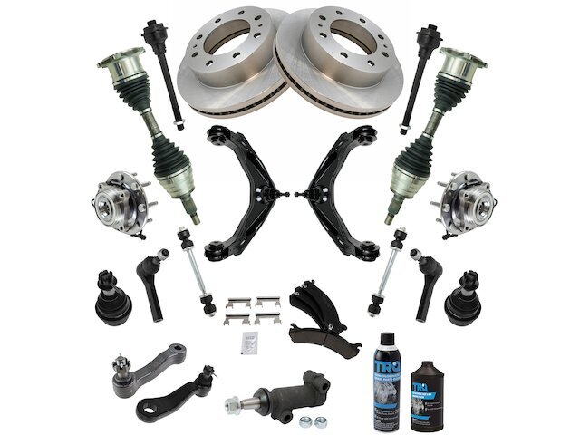 Front Brake Pad Rotor Axle Control Arm Kit fits Sierra 2500 2001-2004 4WD 43SNFZ
