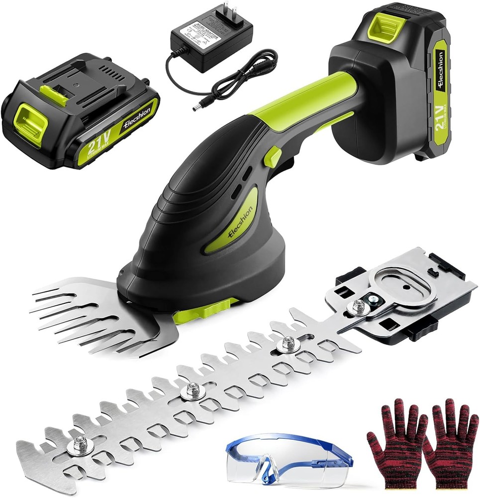 Cordless Hedge Trimmer with Battery and Charger Included, 2 Black + 1