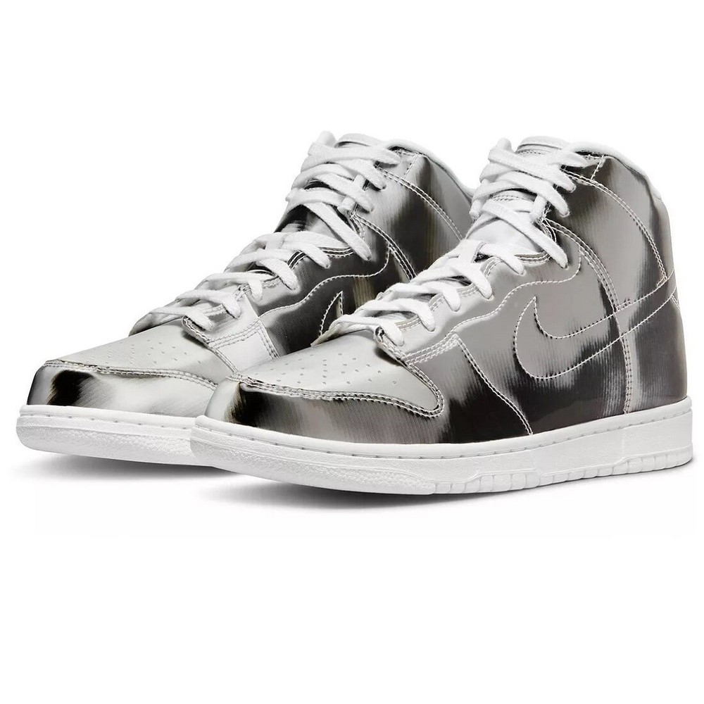 NIKE Men 9.0US Dunk Hi Clot Flux Silver/White   Silver Aggregate Collection Dh44