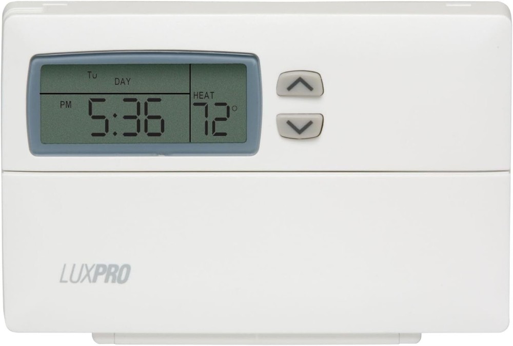 Lux Pro PSP511C Programmable 5-2 Day Thermostat for Home Use; 1 Heat, 1 5.6