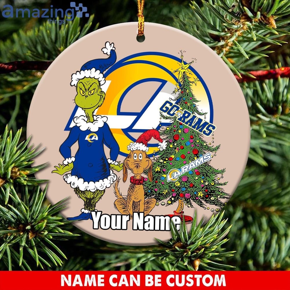 Personalized Los Angeles Team Rams Grinch Christmas Ornament, Gift For Fans