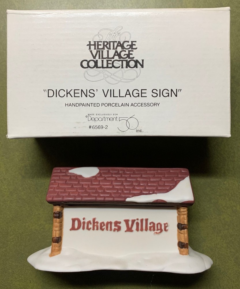 Dept 56 Heritage Village Dickens 6569-2 Sign with Original Box