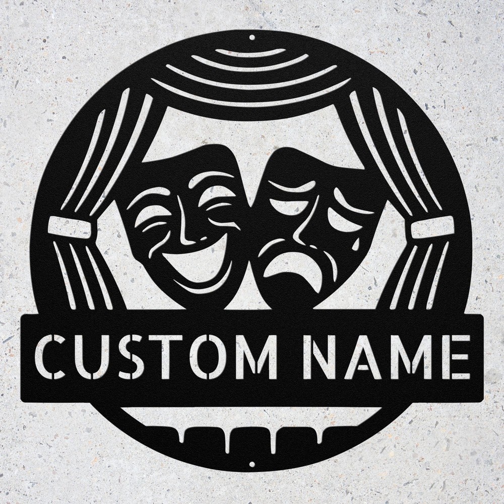 Custom Performing Arts Metal Sign Personalized Theater Drama Wall Decor Plaqu...