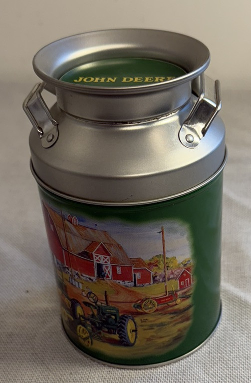 John Deere Miniature Milk Can Tin Collectable Vintage Farm Tractor Barnyard 2002
