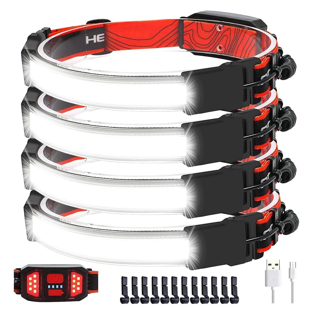 LED Rechargeable Headlamp Flashlight, 230° Illumination Wide Beam Headlamp, 1...