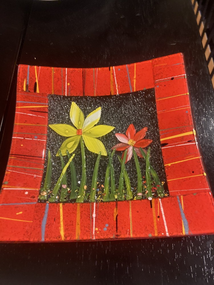 Handmade Fused Glass Jewelry Dish for Rings and Trinkets