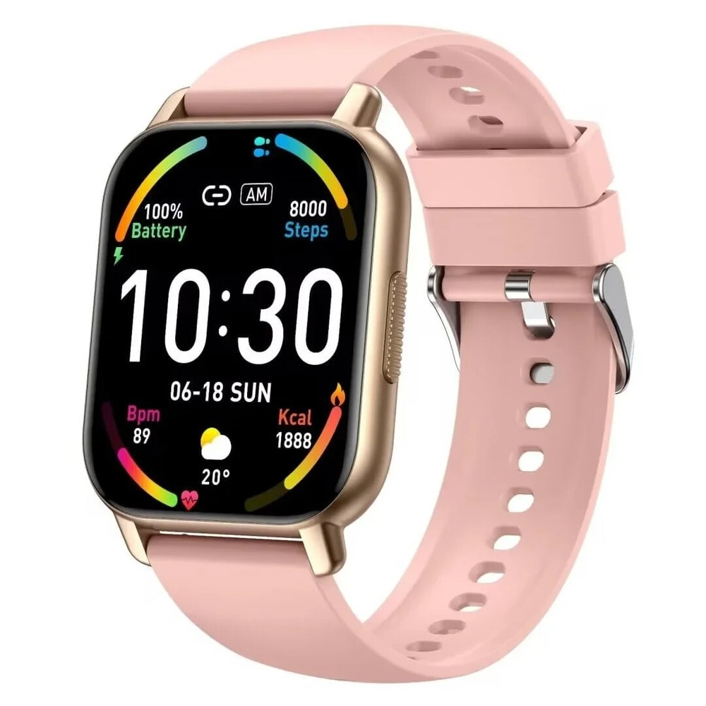 Smart Watch for iPhone Android with 1.85 HD Screen Call Function Pink