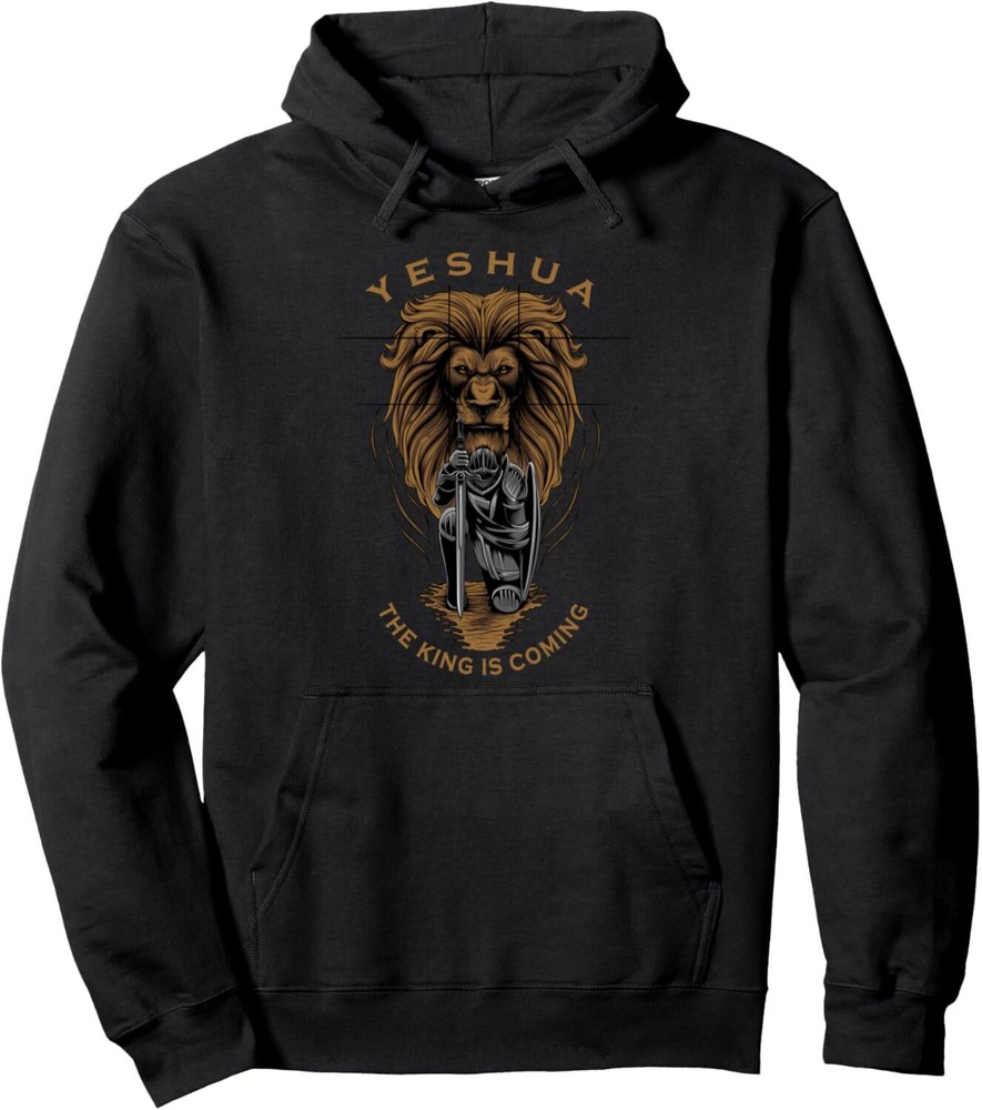 Yeshua The King Is Coming Jesus Christ Christian Verse Gifts Pullover Hoodie