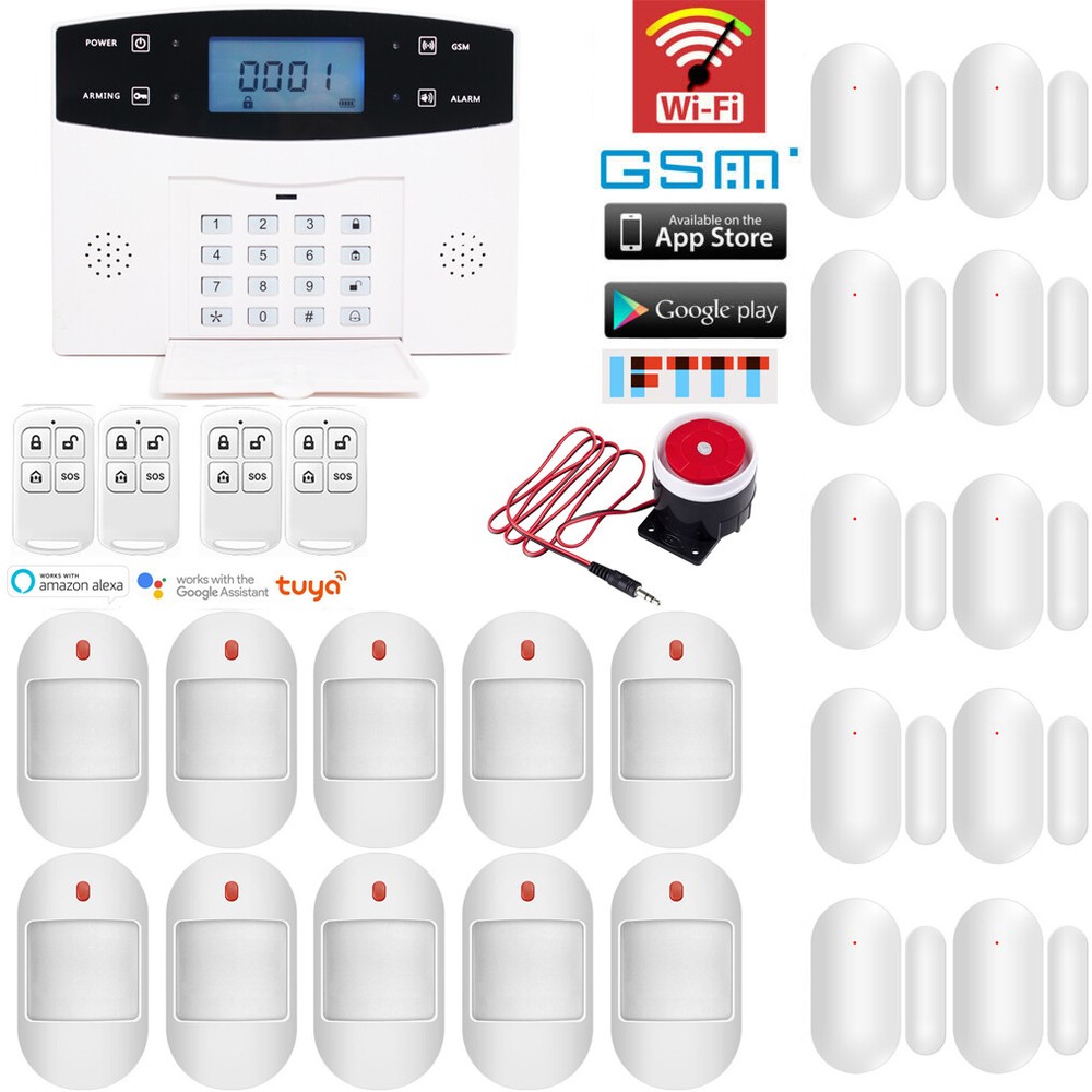 B26 WiFi IP GSM Wireless Home Security Alarm System+Amazon Alexa+Google Home