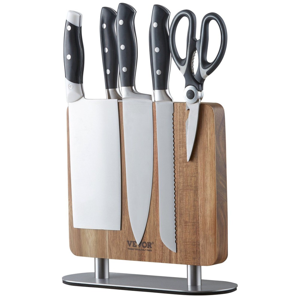 VEVOR 10-Inch Magnetic Knife Block with Double-Sided Magnets for Secure Kitchen Knife Storage