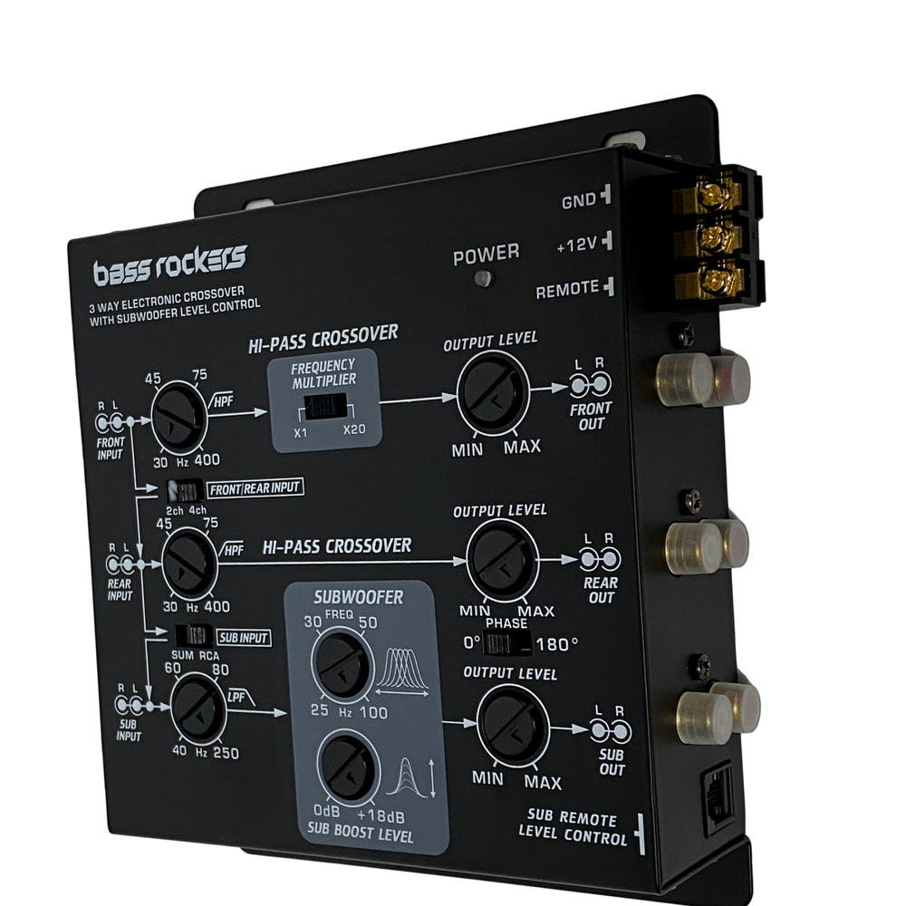 Bass Rockers BRX3.1 3 Way Car Audio Stereo Electronic Crossover w/ Bass