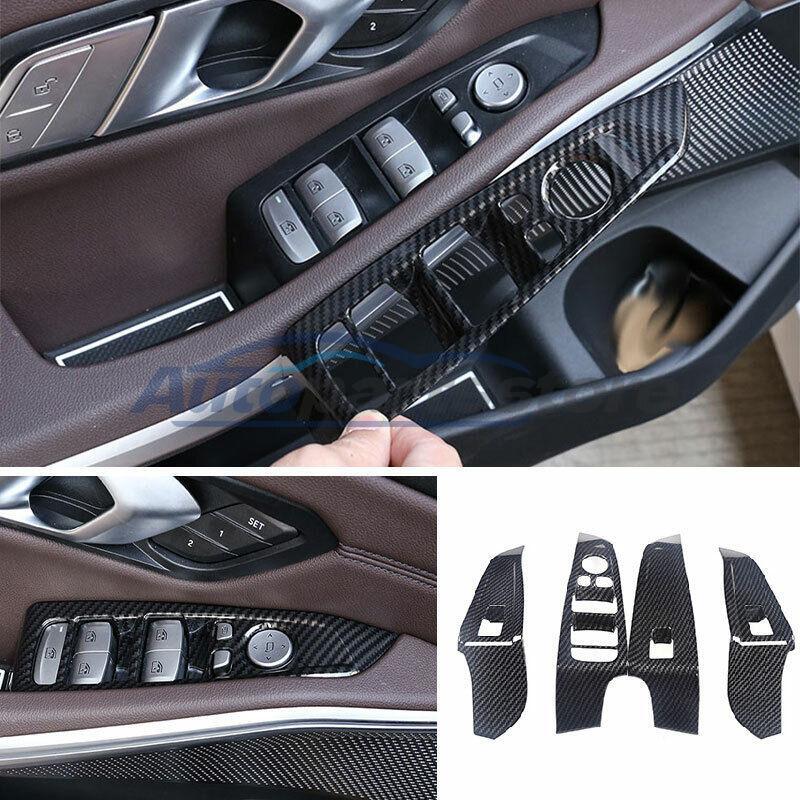 For BMW 3 Series 19-2022 G20 Carbon Fiber Glass Window Lifting Panel Decoration