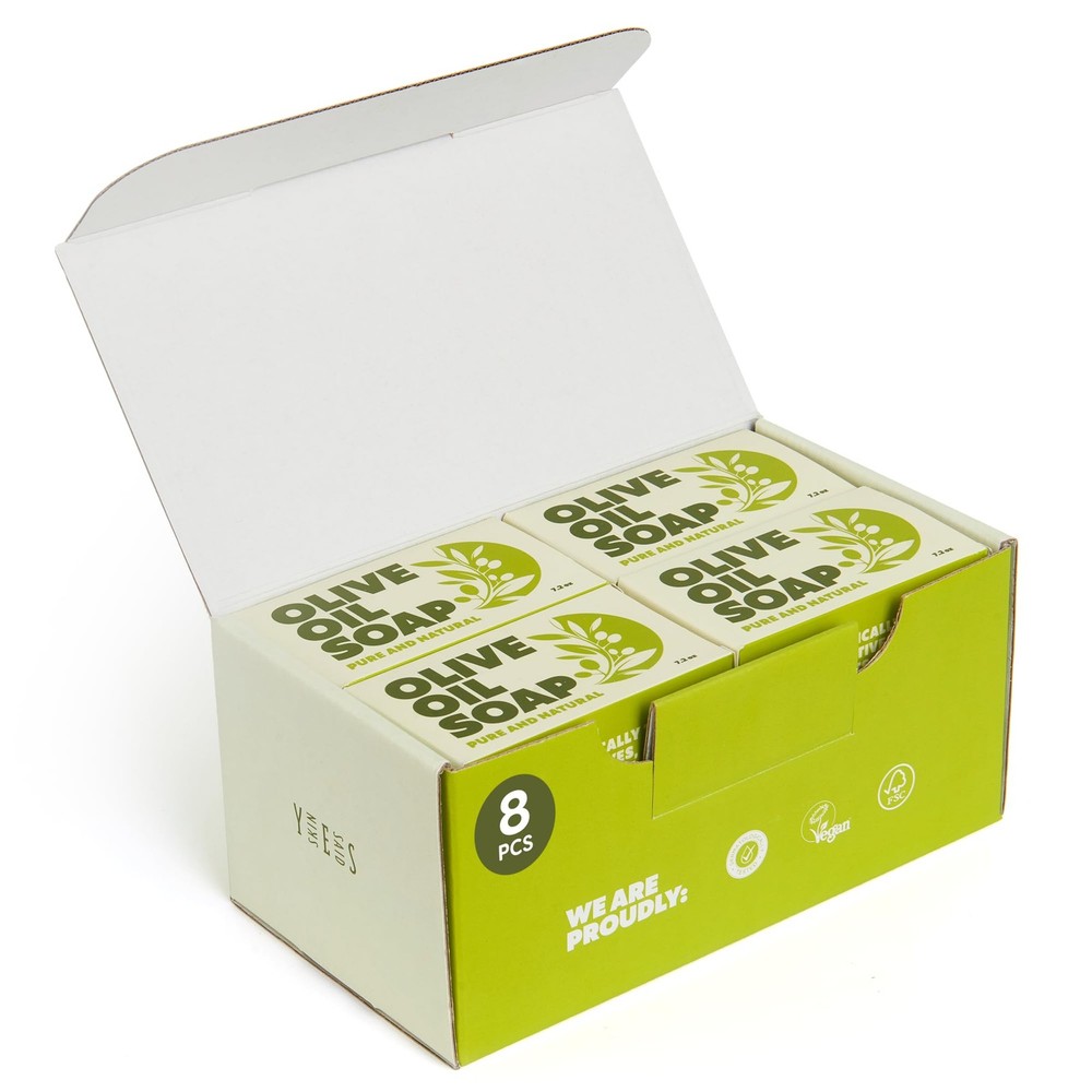 Organic Olive Oil Soap Bars Set of 8 - Moisturizing for Sensitive Skin
