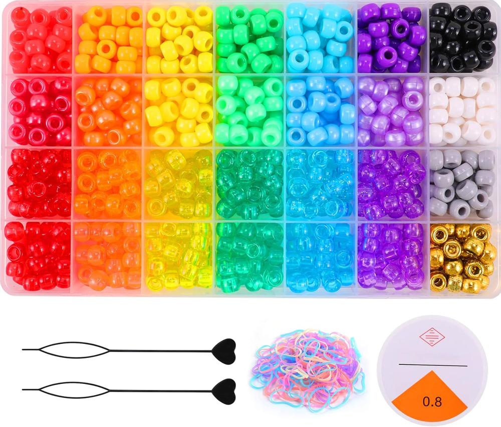 Rainbow Pony Beads for DIY Bracelet and Jewelry Making Kit