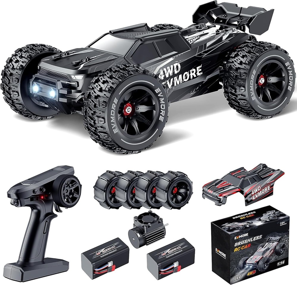 1/14 Brushless RC Cars for Adults Fast 50+ mph, RC Trucks 4x4 Offroad Waterpr...