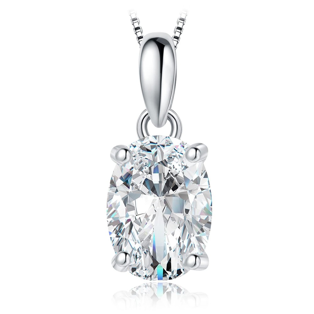 Oval Cut 9x7mm 2ct Moissanite Solitaire Pendant Necklace for Women Classic Elegant Jewelry