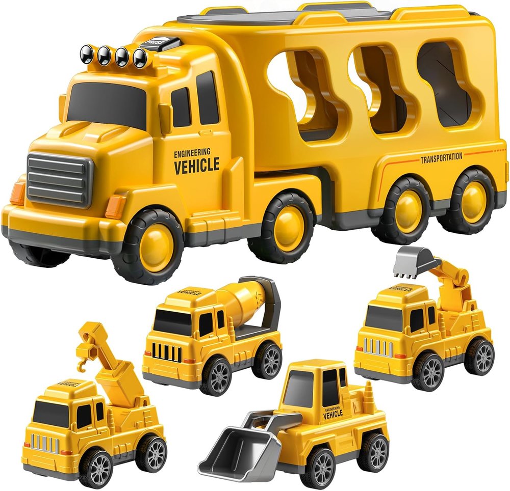 Best Construction Truck Toys for Boys Ages 3-7 – Durable Toddler Car Play Set