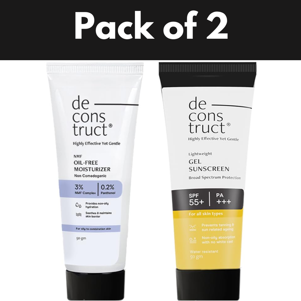 Oil-Free Moisturizer & SPF 55+ Sunscreen Combo Pack, No White Cast