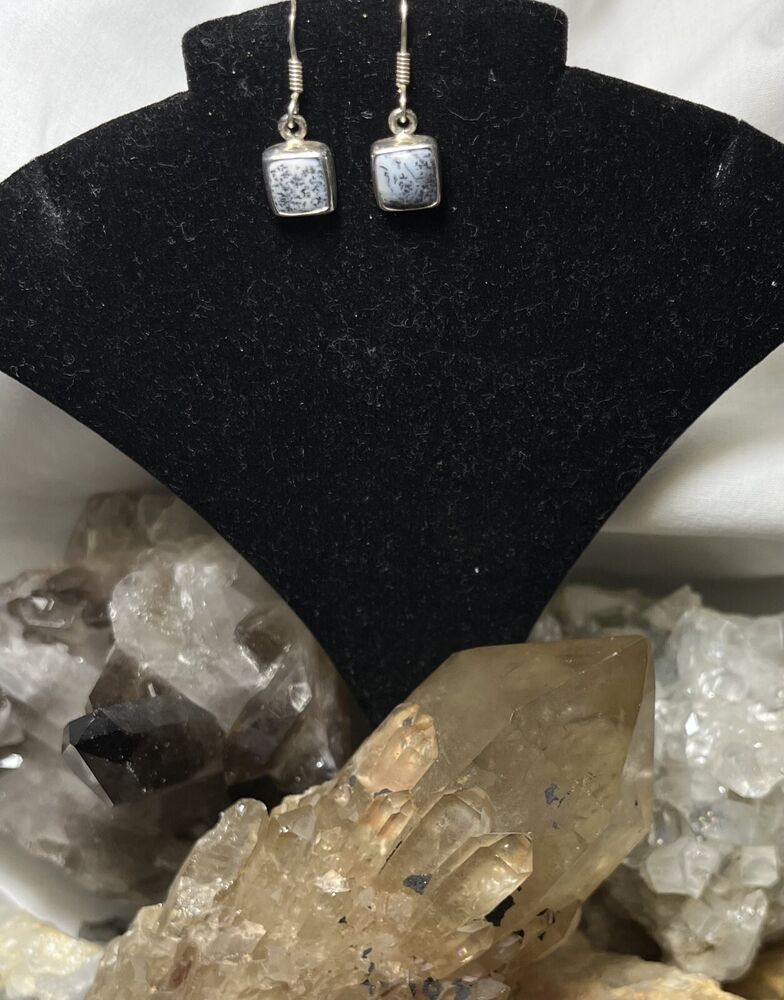 New Sterling Silver Earrings Dendritic Opal Multiplies Available Buy Now-image