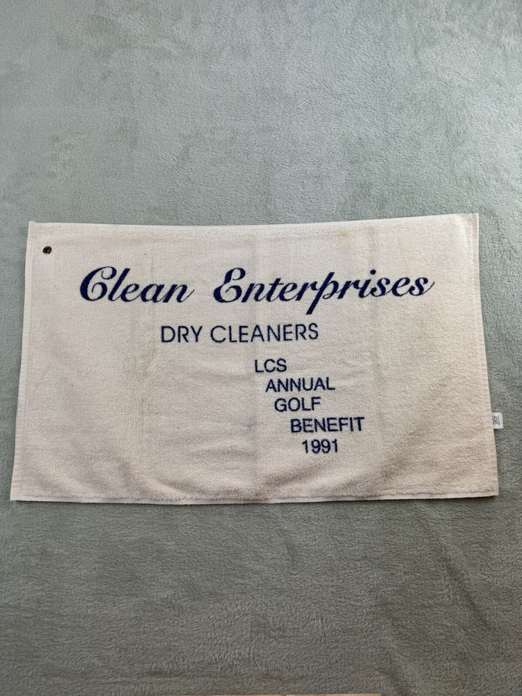 Embroidered 1991 Golf Bag Towel Advertising Cotton Vintage Made In The USA