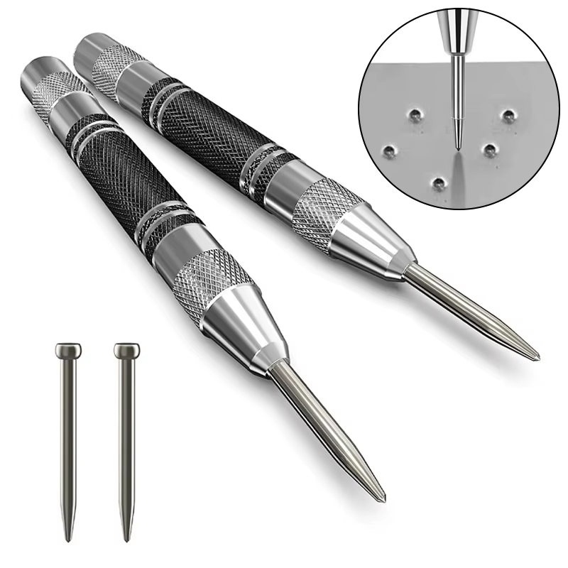 Spring Loaded Automatic Center Punch for Metal Wood Glass Drilling-image