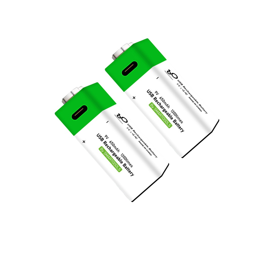 Lot 9V Rechargeable Batteries USB Lithium ion 1.5V Fast Charger Type C Cable Nst