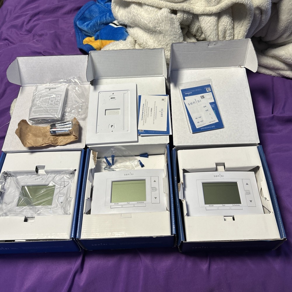 Emerson Sensi Smart Programmable Thermostat - White (ST55) Total Of 3 READ